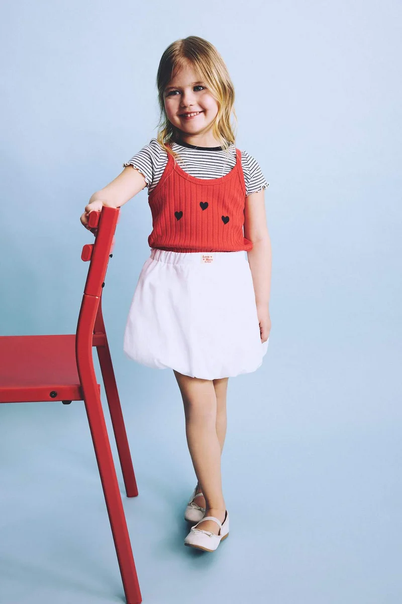 ديفاكتو Baby Girl Poplin Balloon Fit Basic Skirt