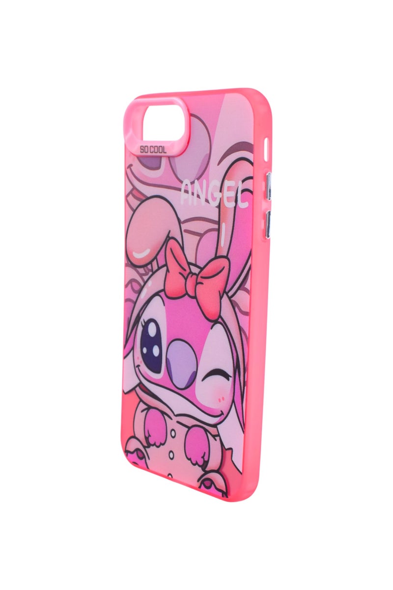 TPU Stitch Printed Back Cover Case For iPhone 7 Plus - Pink CFS900 - Image 3