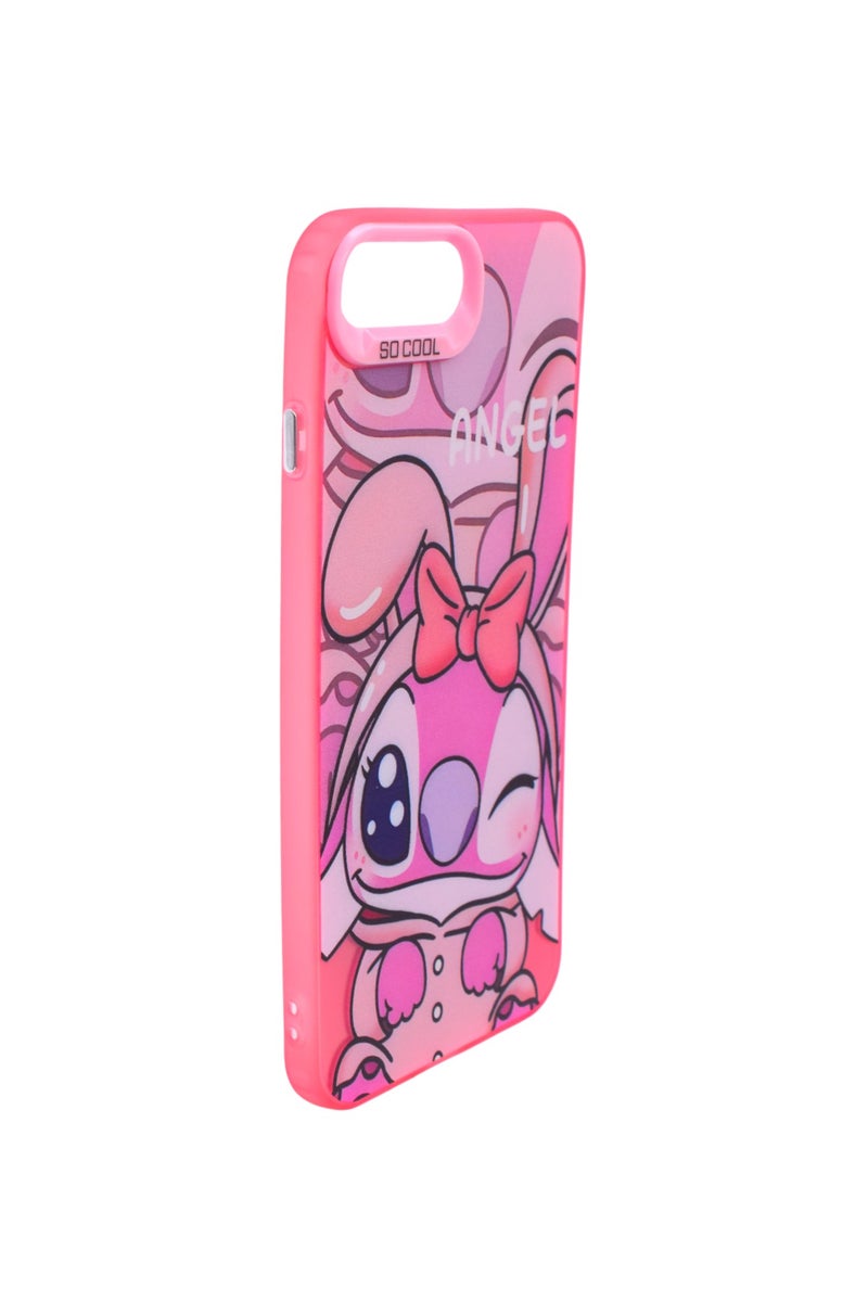 TPU Stitch Printed Back Cover Case For iPhone 7 Plus - Pink CFS900 - Image 2