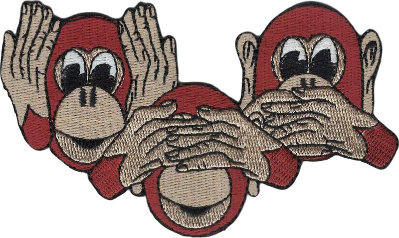 FindingKing Speak See & Hear No Evil Monkeys Patch - 3 Inch Fabric Applique - Image 1