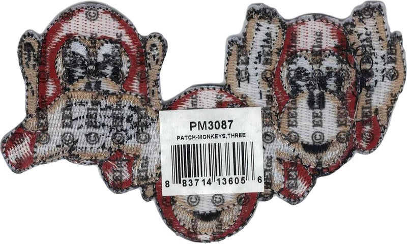FindingKing Speak See & Hear No Evil Monkeys Patch - 3 Inch Fabric Applique - Image 2