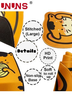 UNUNS 2-in-1 Cute Gaming Mouse Pad,Kawaii Cat Anime Mouse Mat, Extended Large Mouse Mat And Small Mousepad,Nonslip Rubber Base,Keybord Desk Pad For Office Home,Stitched Edges Mice Pad For Girls Women  - Image 3