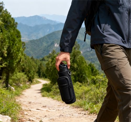 Doacpcr Water Bottle Carrier Bag, 25oz 32oz Crossbody Water Bottle Holder with Adjustable Shoulder Strap, Sling Bag Sleeve Pouch Holder with Phone Pocket and Small Pocket for Walking Hiking Camping Gym - Image 5