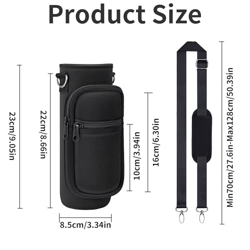 Doacpcr Water Bottle Carrier Bag, 25oz 32oz Crossbody Water Bottle Holder with Adjustable Shoulder Strap, Sling Bag Sleeve Pouch Holder with Phone Pocket and Small Pocket for Walking Hiking Camping Gym - Image 2