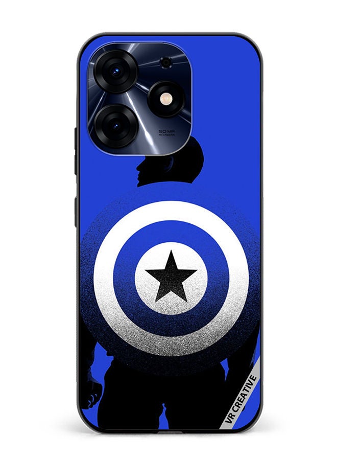 VR CREATIVE Protective Case Cover For Tecno Spark 10 Pro Captain America Blue Design Multicolour - Image 1