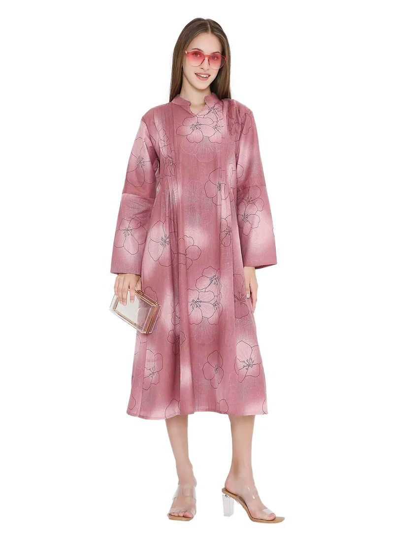 HANA & SARA UNIQUE PRINTED SHORT FARASHA MODEST WEAR ARABIC KAFTAN JALABIYA DRESS