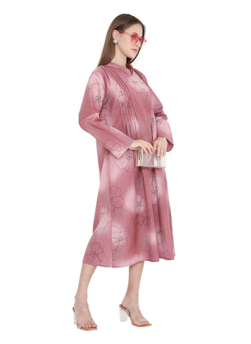 HANA & SARA UNIQUE PRINTED SHORT FARASHA MODEST WEAR ARABIC KAFTAN JALABIYA DRESS  - Image 5