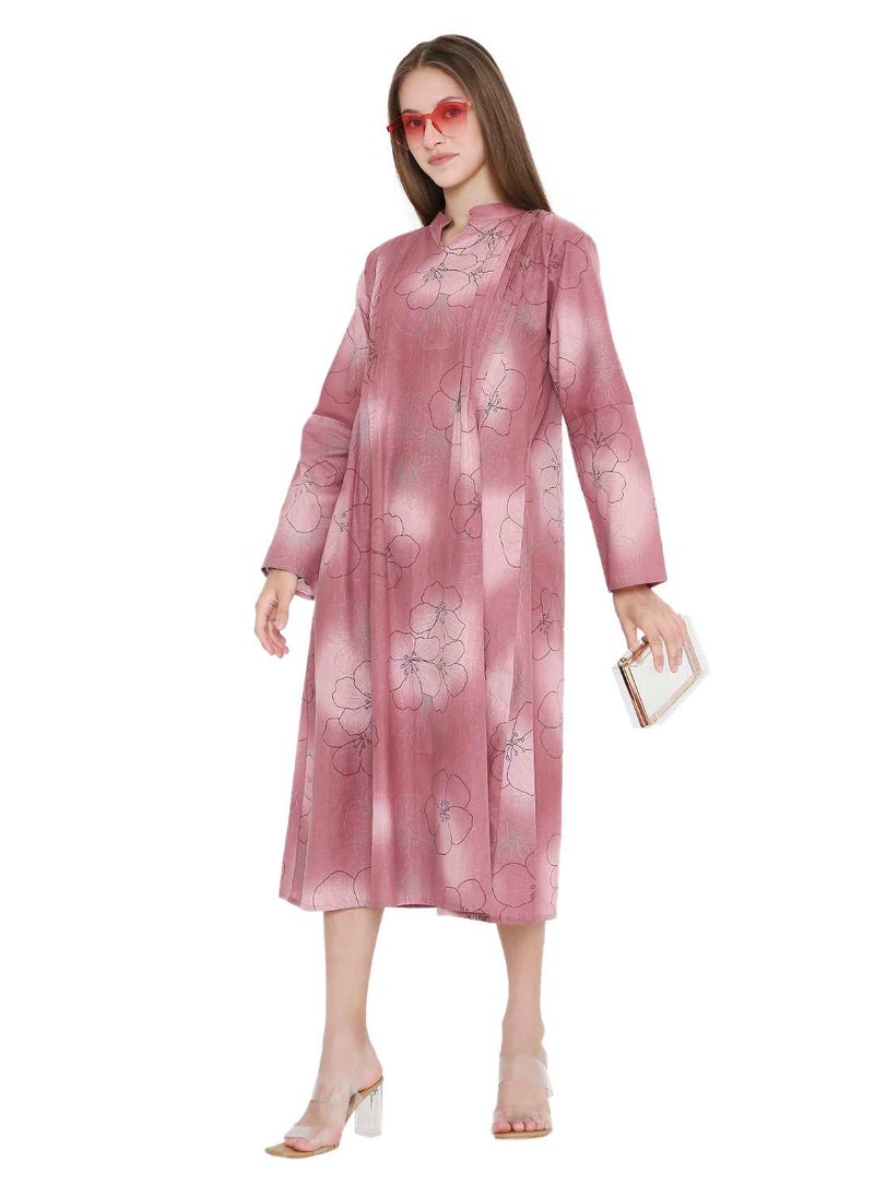 HANA & SARA UNIQUE PRINTED SHORT FARASHA MODEST WEAR ARABIC KAFTAN JALABIYA DRESS  - Image 4