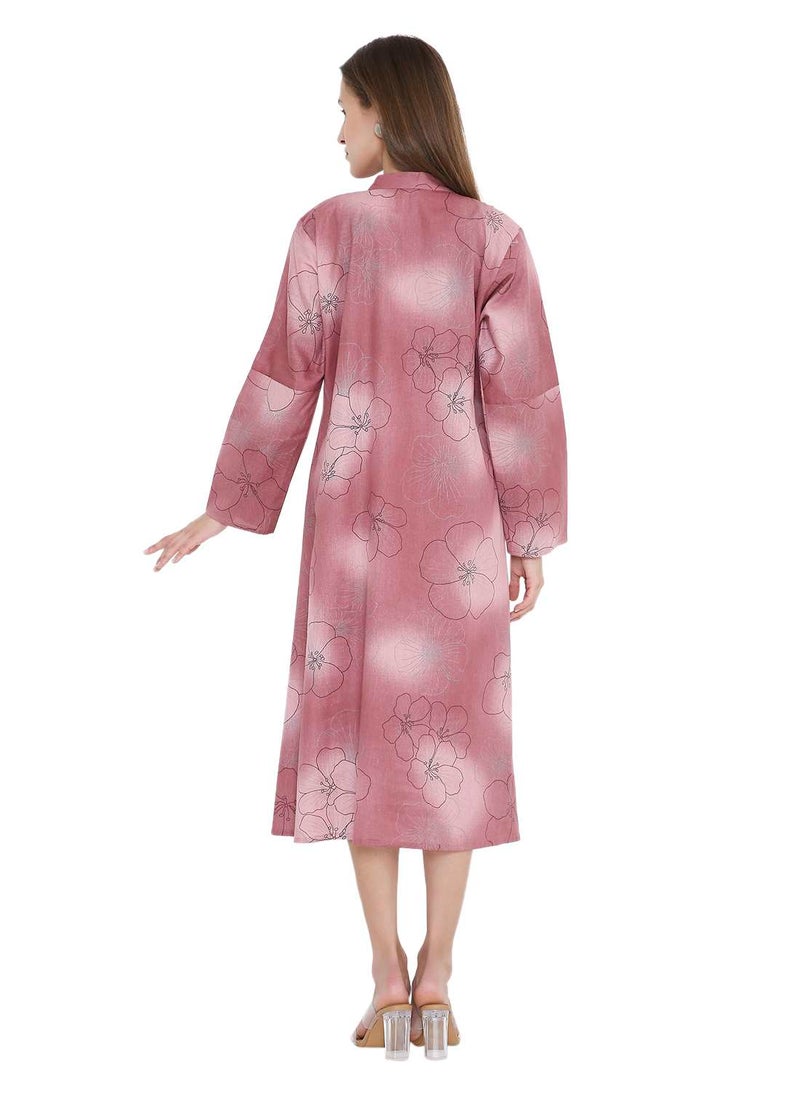 HANA & SARA UNIQUE PRINTED SHORT FARASHA MODEST WEAR ARABIC KAFTAN JALABIYA DRESS  - Image 2