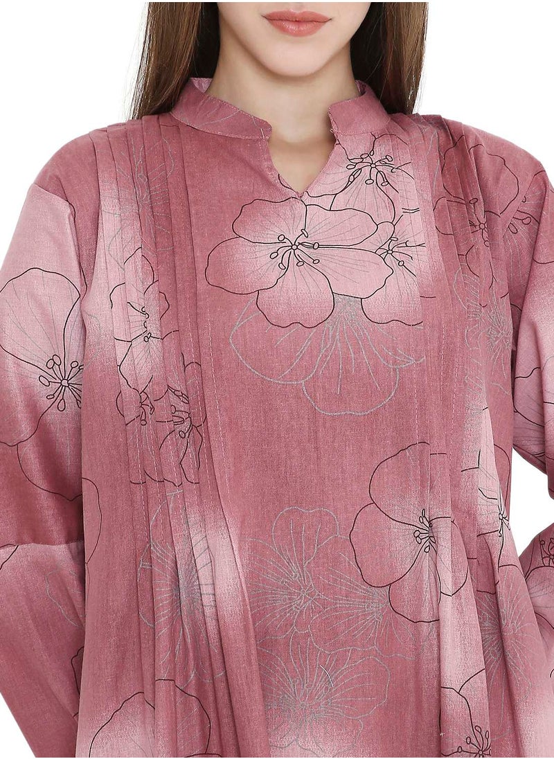 HANA & SARA UNIQUE PRINTED SHORT FARASHA MODEST WEAR ARABIC KAFTAN JALABIYA DRESS  - Image 3