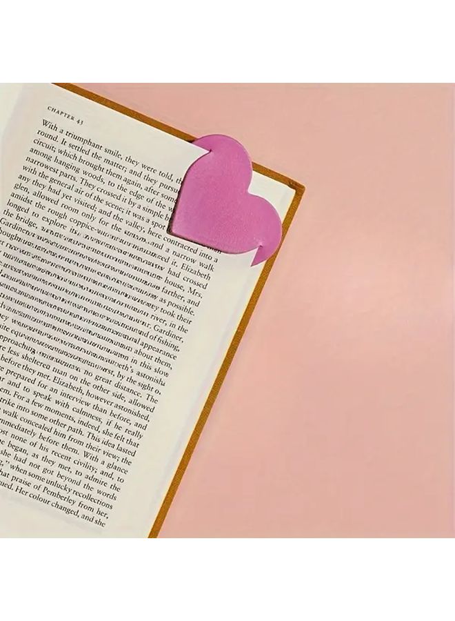 Purple Heart Shaped Bookmarks Double Sided Page Markers for Book Lovers - Image 4