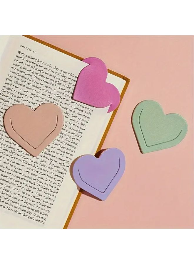 Purple Heart Shaped Bookmarks Double Sided Page Markers for Book Lovers - Image 1