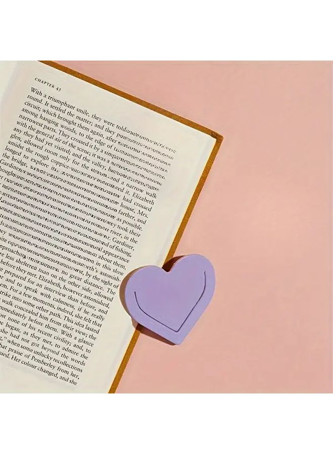 Purple Heart Shaped Bookmarks Double Sided Page Markers for Book Lovers - Image 5