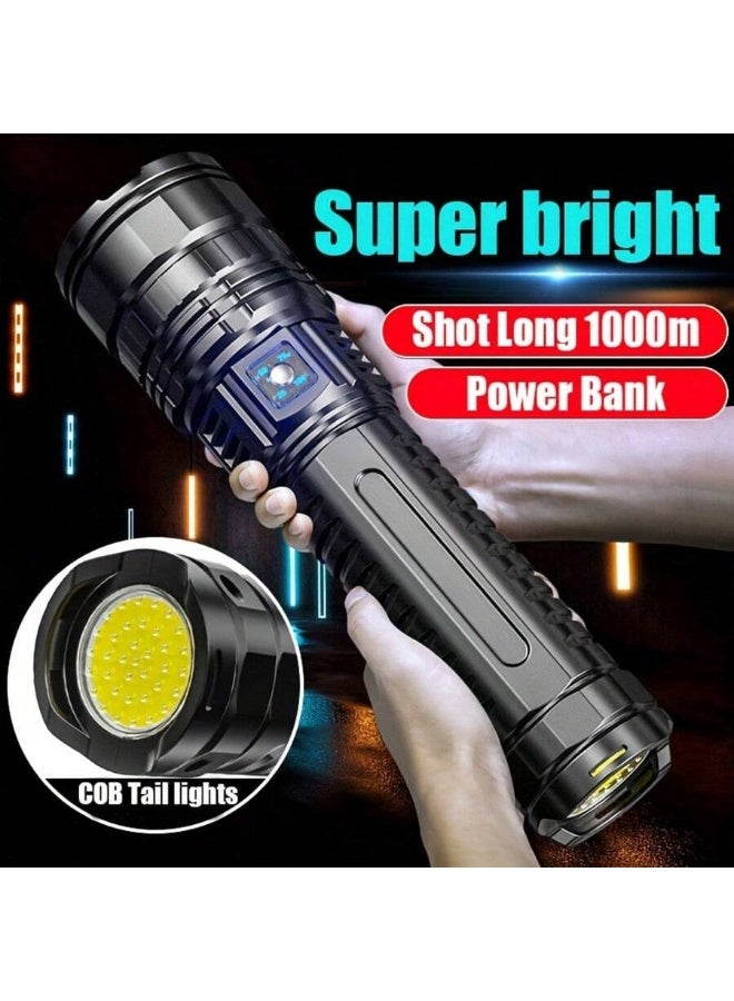 Relex Powerful Led Flashlights, Flashlight Lanterns,Tactical Flash Light, Built-in 15000Mah Battery Long Range Spotlights, Torch Emergency Light With COB Light - Image 1