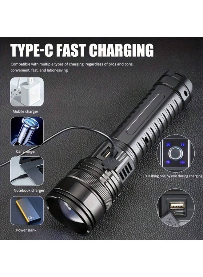Relex Powerful Led Flashlights, Flashlight Lanterns,Tactical Flash Light, Built-in 15000Mah Battery Long Range Spotlights, Torch Emergency Light With COB Light - Image 3