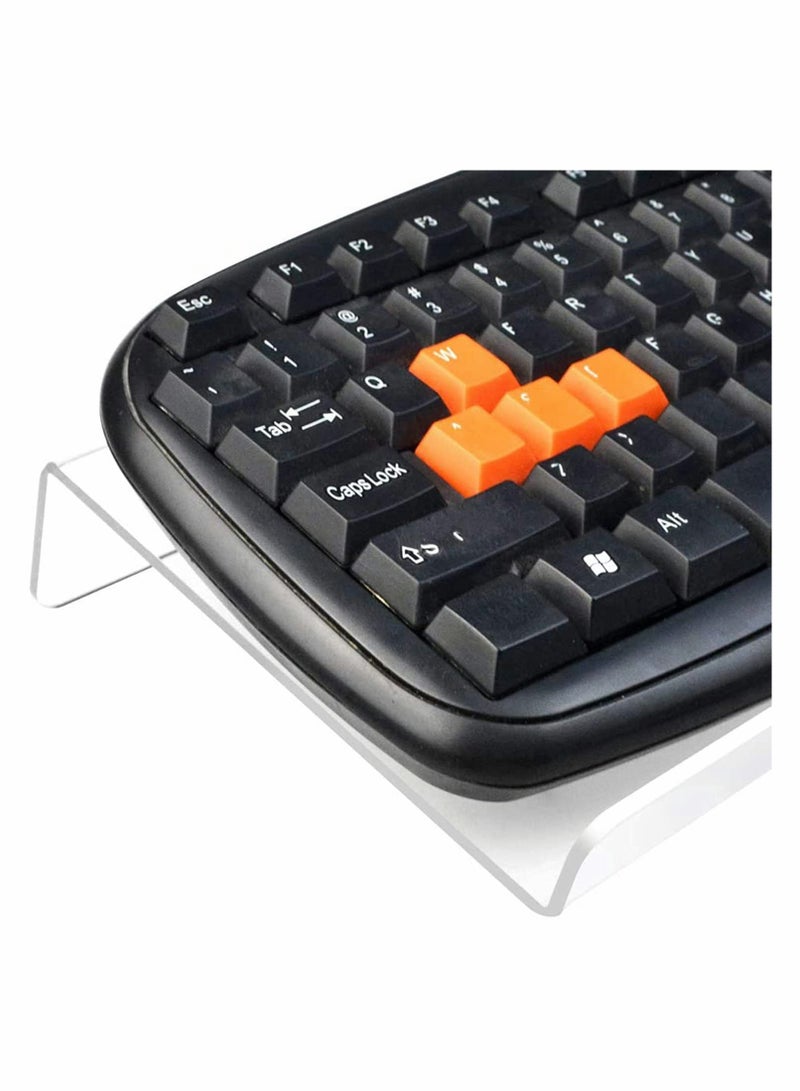 KASTWAVE Computer Keyboard Stand, Clear Acrylic Premium Tilted Computer Keyboard Holder, for Easy Ergonomic Typing, Upgraded Version Working at Office Desk, Computer Gaming at Home - Image 3