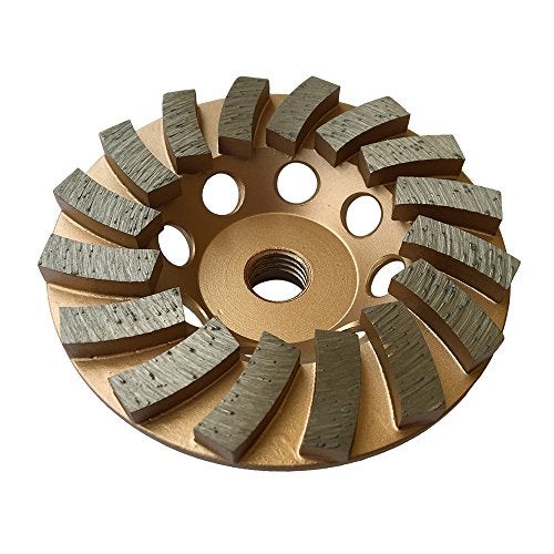 EDiamondTools 4" Diamond Grinding Wheels for Concrete or Masonry, 16 Turbo Segments, #30/40 Grit, Medium Bond, 5/8"-11 Arbor - Image 1