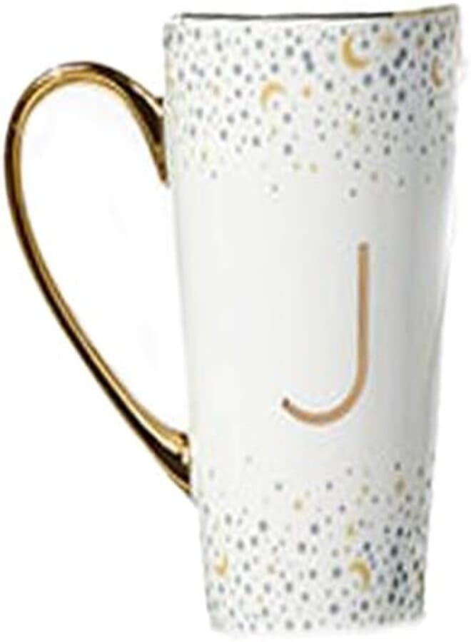 Matalan A-Z Confetti Mug, 14 cm x 8.5 cm Size, White - 6482518000101