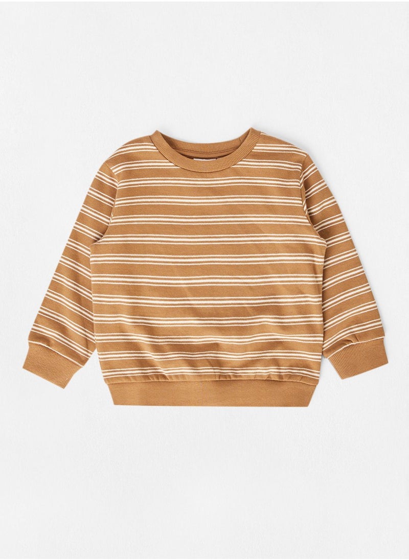 NAME IT - Kids Stripe Long Sleeve Sweatshirt - Image 1
