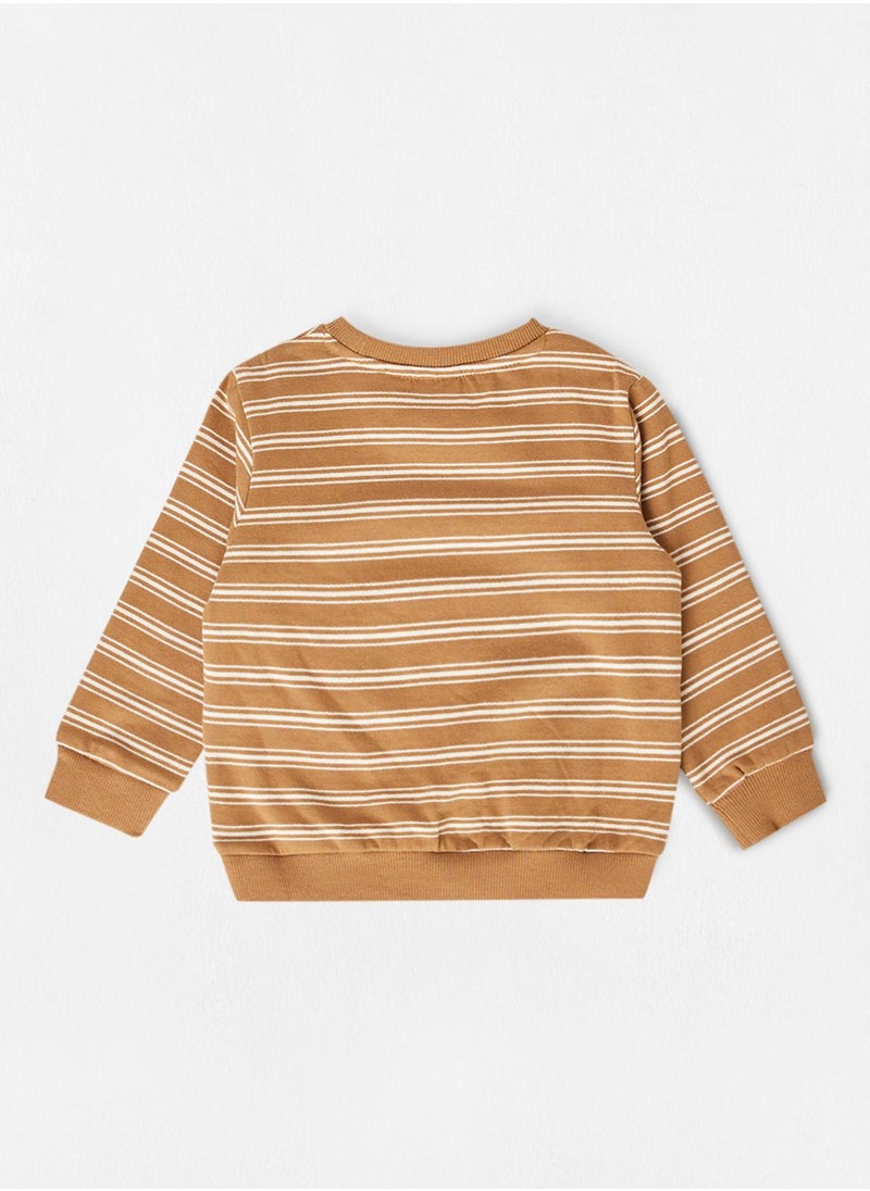 NAME IT - Kids Stripe Long Sleeve Sweatshirt - Image 1