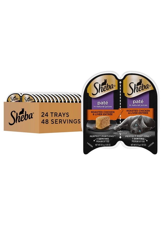 Sheba Sheba Perfect Portions Wet Cat Food Pate Roasted Chicken and Liver Entree, 2.6 oz. Twin-Pack Trays (24 Count, 48 Servings)  - Image 1