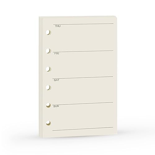 Harphia A7 Planner Refill, A7 Agenda Refill for Filofax,6 Hole/100gsm,4.84 x 3.23'', Harphia(Weekly Plan) - Image 1