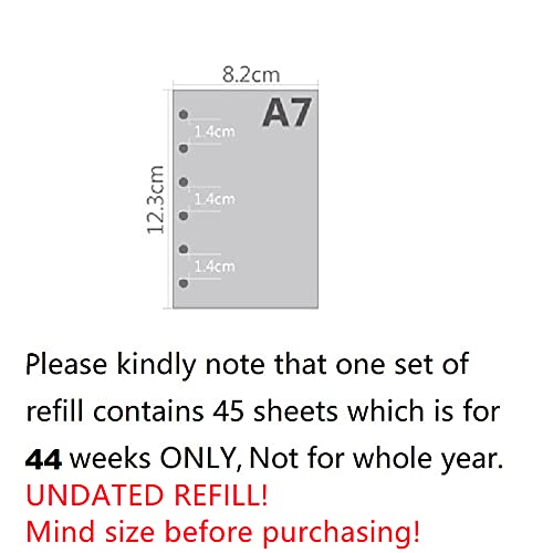 Harphia A7 Planner Refill, A7 Agenda Refill for Filofax,6 Hole/100gsm,4.84 x 3.23'', Harphia(Weekly Plan) - Image 3