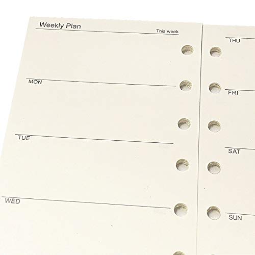 Harphia A7 Planner Refill, A7 Agenda Refill for Filofax,6 Hole/100gsm,4.84 x 3.23'', Harphia(Weekly Plan) - Image 2