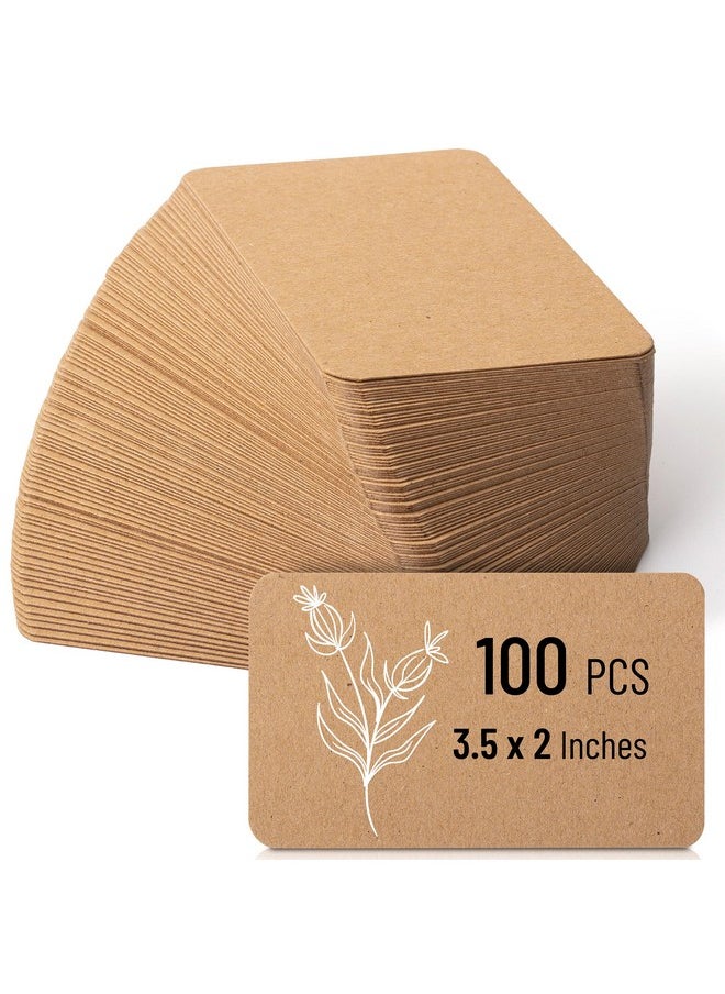 Mr. Pen - Kraft Mini Note Cards 3.5”X2.1” 100 Pack Blank Business Cards Small Note Cards Small Blank Cards Mini Blank Cards Small Notecards Business Cards Blank Kraft Paper Business Cards - Image 1