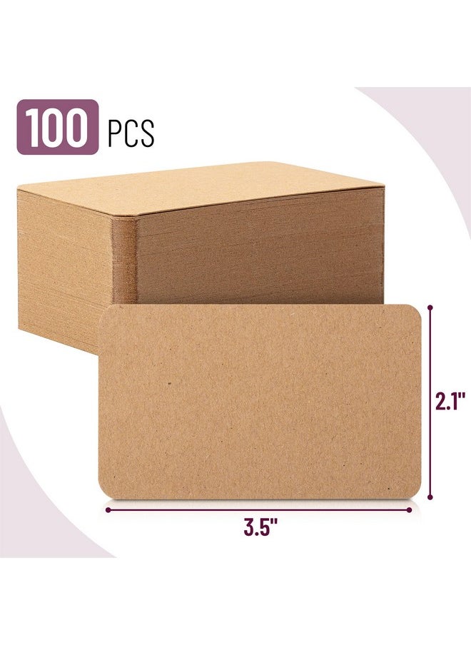 Mr. Pen - Kraft Mini Note Cards 3.5”X2.1” 100 Pack Blank Business Cards Small Note Cards Small Blank Cards Mini Blank Cards Small Notecards Business Cards Blank Kraft Paper Business Cards - Image 1