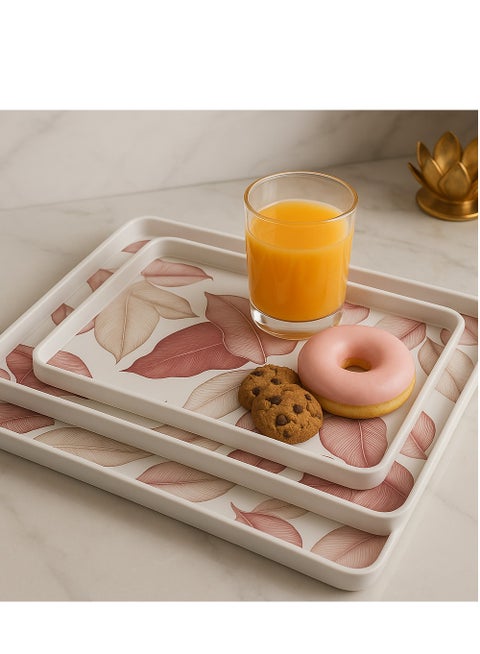 Set of 3 melamine trays for serving tea and coffee Multicolour