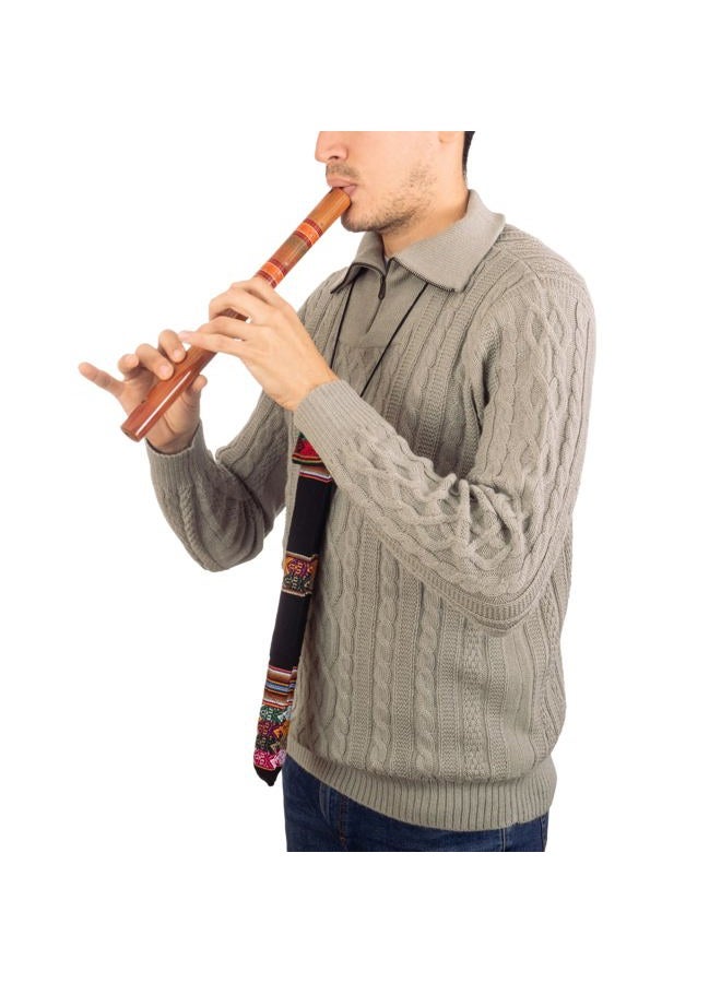 NOVICA فلوت كينا أنديزية مصنوعة يدويًا من الخشب مع حقيبة حمل، فلوت السلام - Image 3