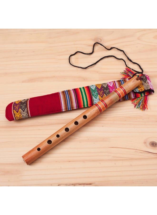 NOVICA فلوت كينا أنديزية مصنوعة يدويًا من الخشب مع حقيبة حمل، فلوت السلام - Image 2