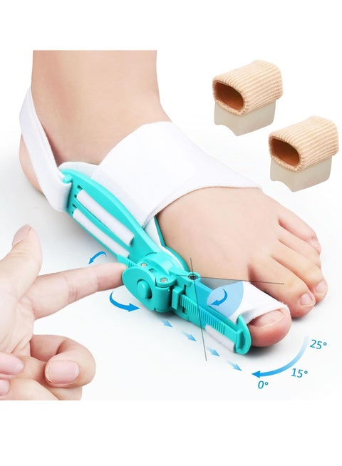 Bunion Corrector for Women & Men, Big Toe Adjustable Knob Bunion Splint for Bunion Relief, Orthopedic Toe Straightener with Anti-slip Heel Strap, Suitable for Left and Right Feet