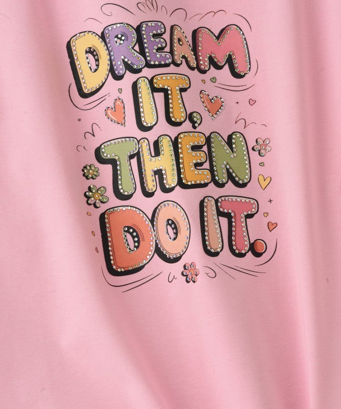 Jelliene PINK T-SHIRT WITH PRINT DREAM IT THEN DO IT - Image 3