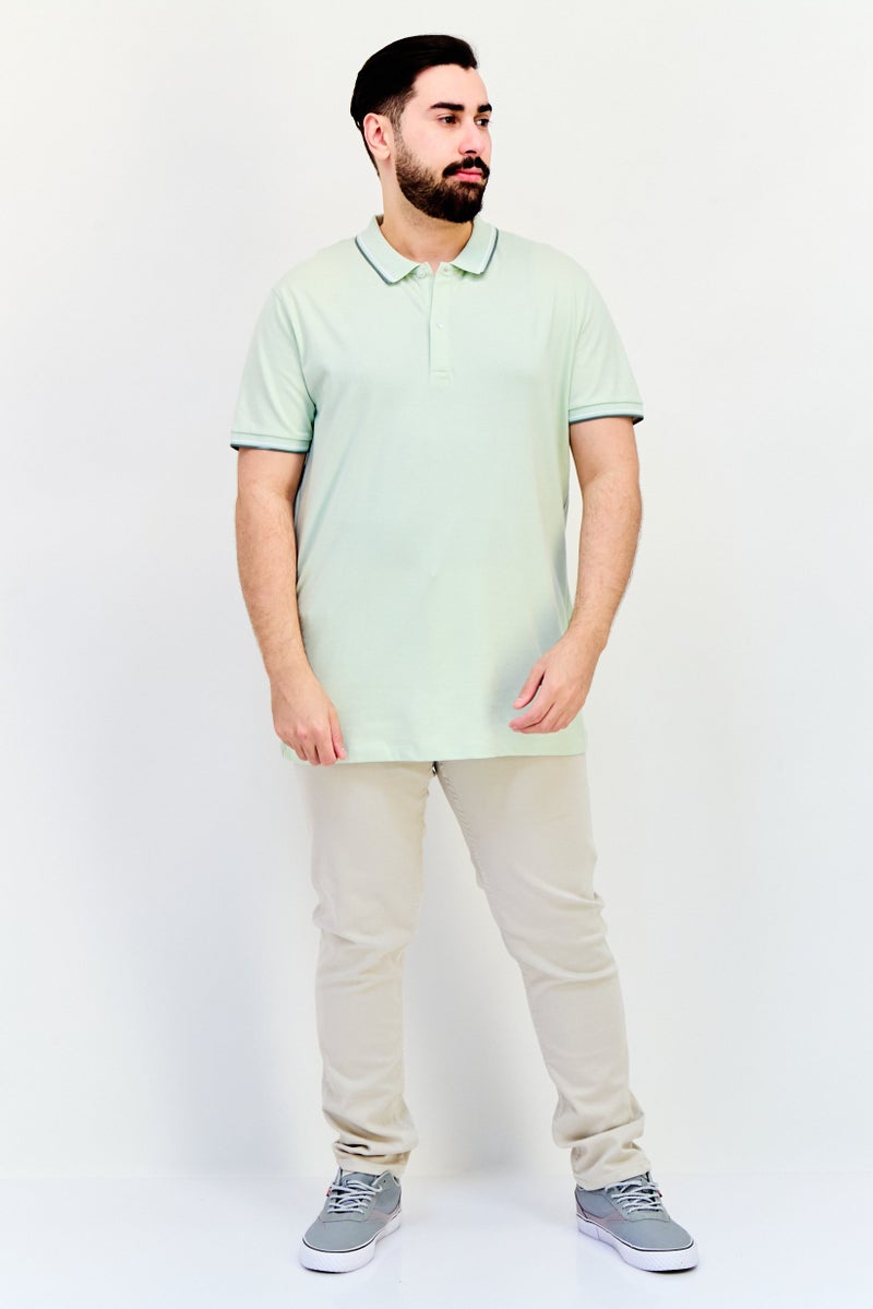 Celio قميص بولو قصير الأكمام للرجال بتصميم عادي، أخضر مائي - Image 4