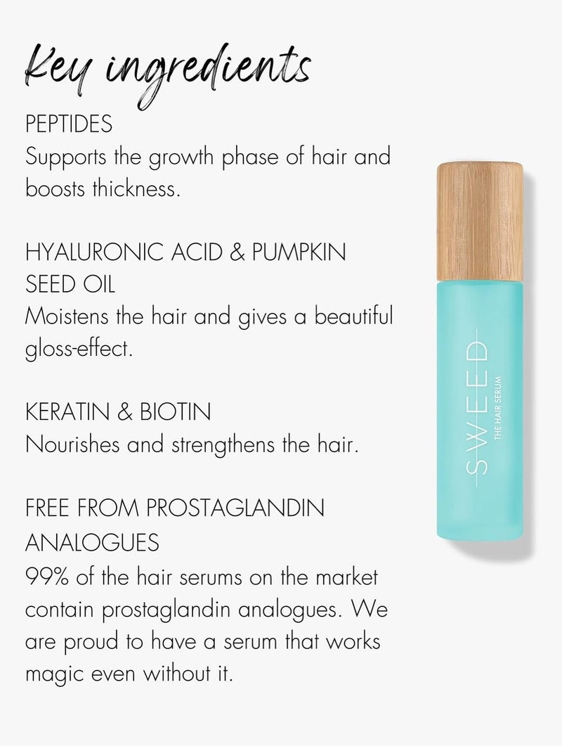 SWEED - The Hair Serum | Nutrient-Rich, Non-Greasy Formula | Easy Roll-On Applicator | Keratin, Biotin, Peptides (6 ml | 0.2 fl oz) - Image 4