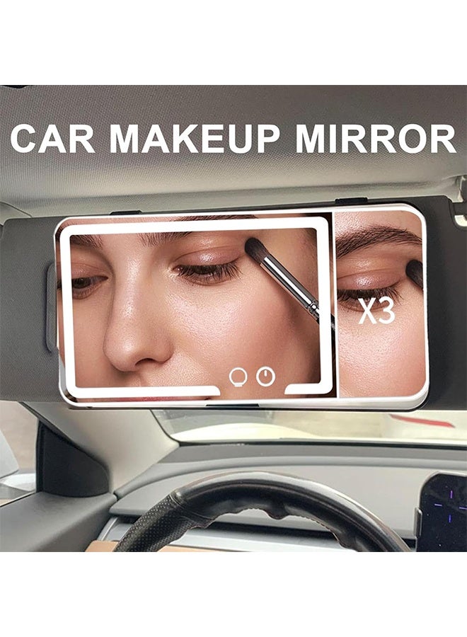 Car Visor Mirror - Dimmable Vanity Makeup Mirror for Car,Dimmable Sun-Shading Cosmetic Clip on 3X Detail Interior Accessories for Girls Women Travel - Image 2