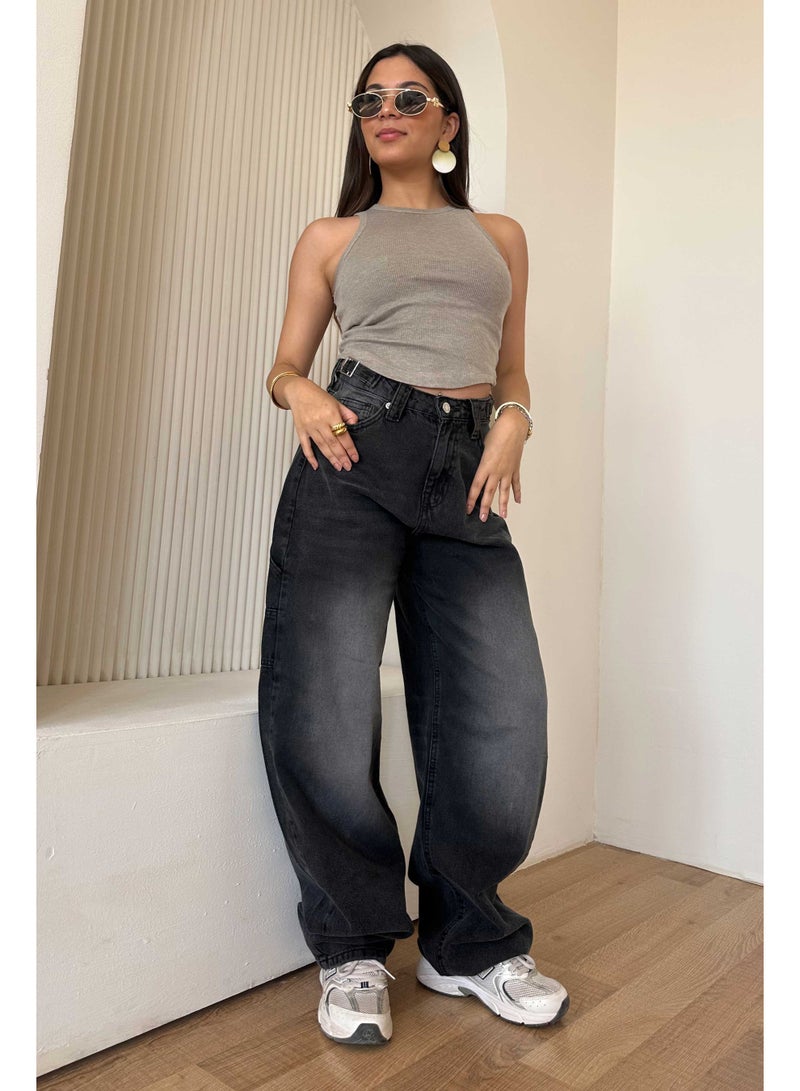 CIZARO Carpenter - High-Waist Charcoal Fade Jeans  - Image 1
