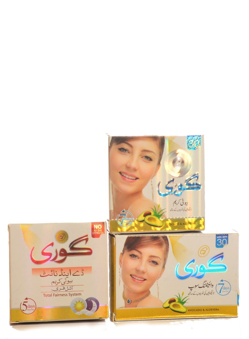 ميلانو مجموعة الجمال كوري 3قطع-كريم كوري افوكادو-كريم كوري ليلي نهاري-صابون 156جرامكوري - Image 1