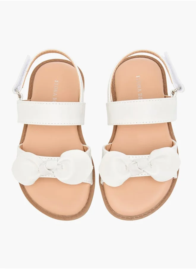 Flora Bella By Shoexpress Girls Bow Applique Sandals With Hook And Loop Closure