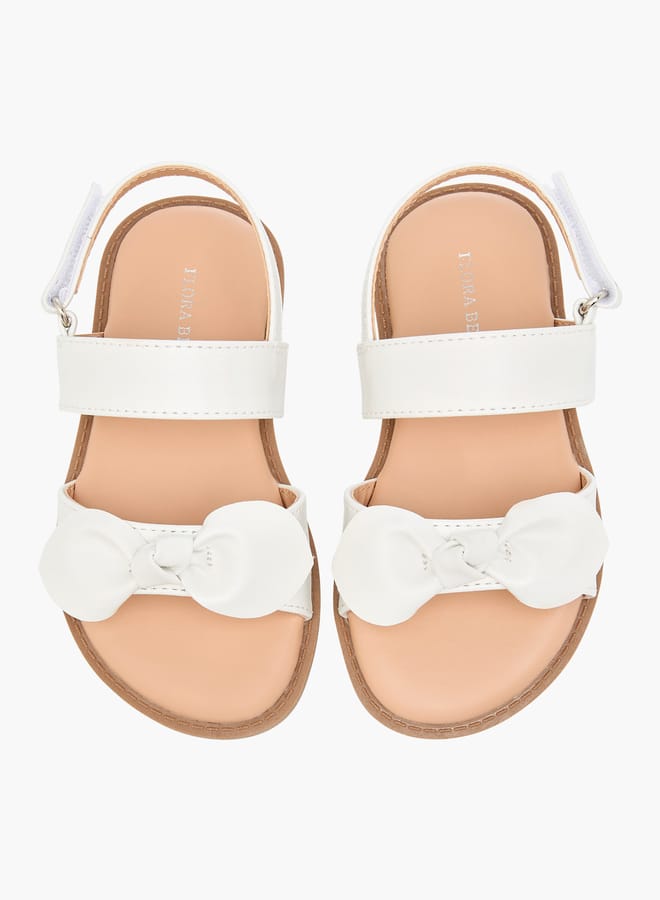 Flora Bella By Shoexpress Girls Bow Applique Sandals With Hook And Loop Closure  - Image 2