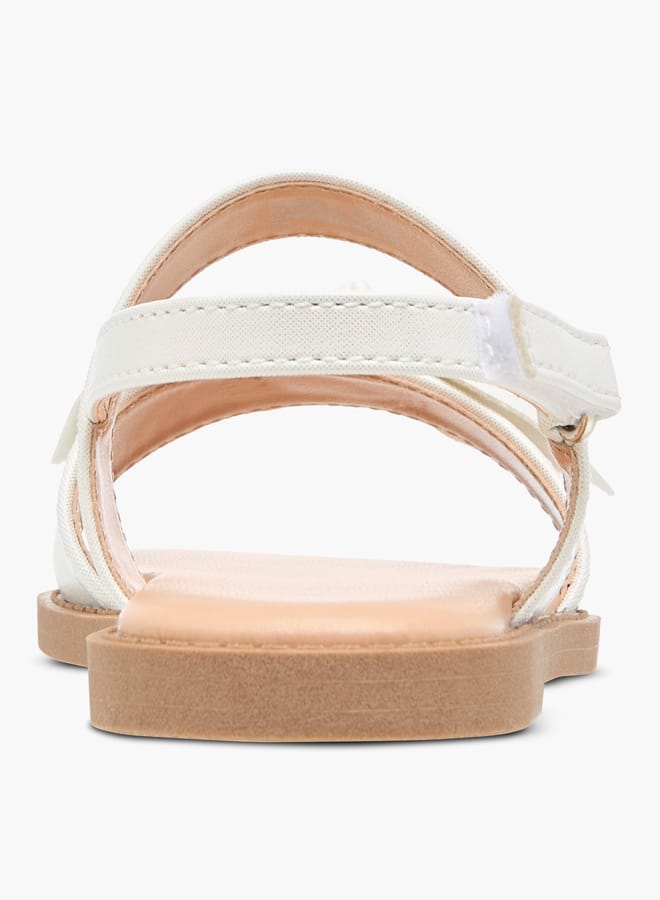 Flora Bella By Shoexpress Girls Bow Applique Sandals With Hook And Loop Closure  - Image 4
