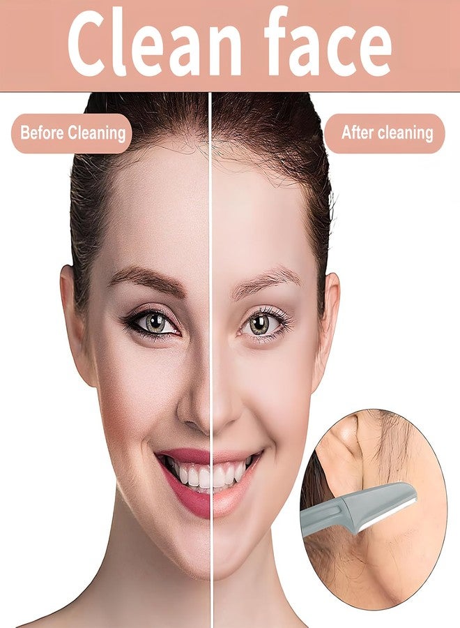 مجموعة أدوات ديرمابلانينغ لإزالة شعر الوجه للنساء، 3 قطع من شفرات حلاقة الحواجب مع 10 شفرات بديلة لتشذيب الحواجب، إزالة شعر الوجه للنساء (13 قطعة) - Image 4