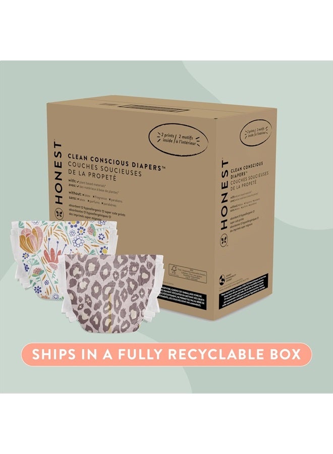The Honest Company Clean Conscious Diapers | Plant-Based, Sustainable | Wild Thang + Flower Power | Super Club Box, Size 3 (16-28 lbs), 120 Count  - Image 2