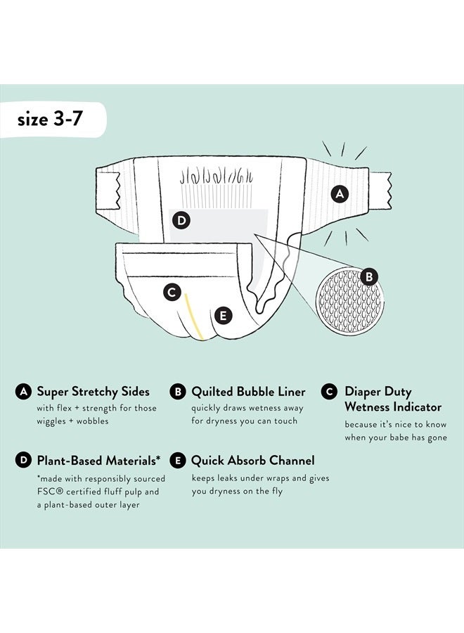 The Honest Company Clean Conscious Diapers | Plant-Based, Sustainable | Wild Thang + Flower Power | Super Club Box, Size 3 (16-28 lbs), 120 Count  - Image 4