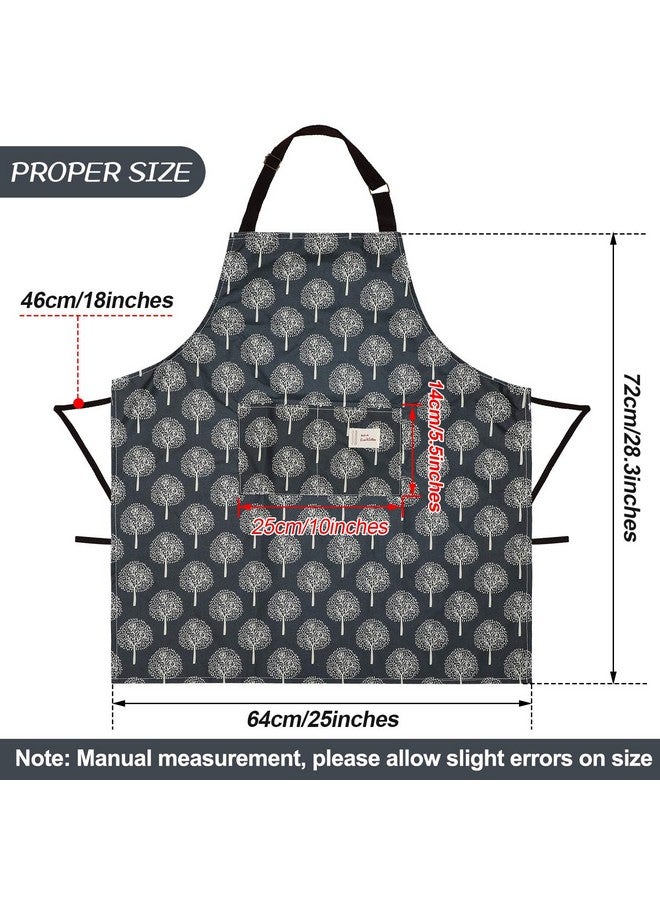 Satinior SATINIOR 3 Pieces Waterproof Bib Apron with Pockets Adjustable Cooking Aprons for Women Chef Adults Baking Cleaning(Black and Grey) - Image 2