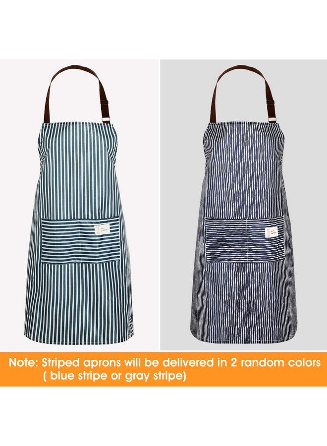 Satinior SATINIOR 3 Pieces Waterproof Bib Apron with Pockets Adjustable Cooking Aprons for Women Chef Adults Baking Cleaning(Black and Grey) - Image 5
