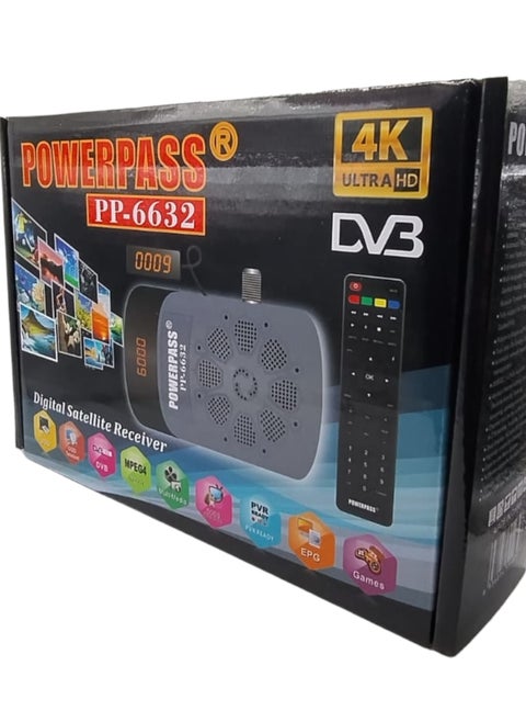 PowerPass PP-6632 4K Ultra HD Digital Satellite Receiver with DVB and PVR Ready