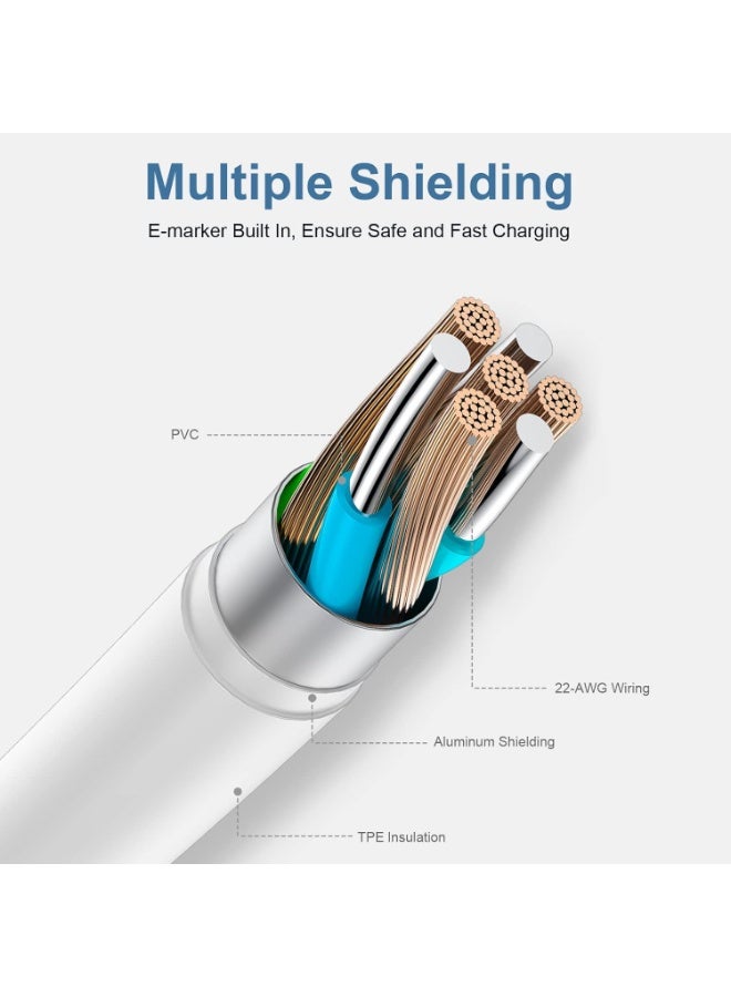 أثير كابل USB C إلى USB C 60 وات لشاحن MacBook Pro/Air، iPad Pro 13/12.9/11 بوصة، Air 5/4، Mini 6، iPhone 17/16/15 Pro Max Plus، Samsung، كابل شحن سريع من النوع C PPS 100 سم - Image 2